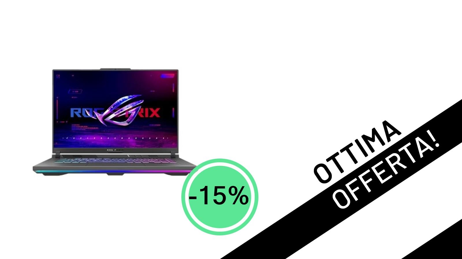 Offerta imperdibile! ASUS ROG Strix G16 (2025) con RTX 5070 Ti al -15%