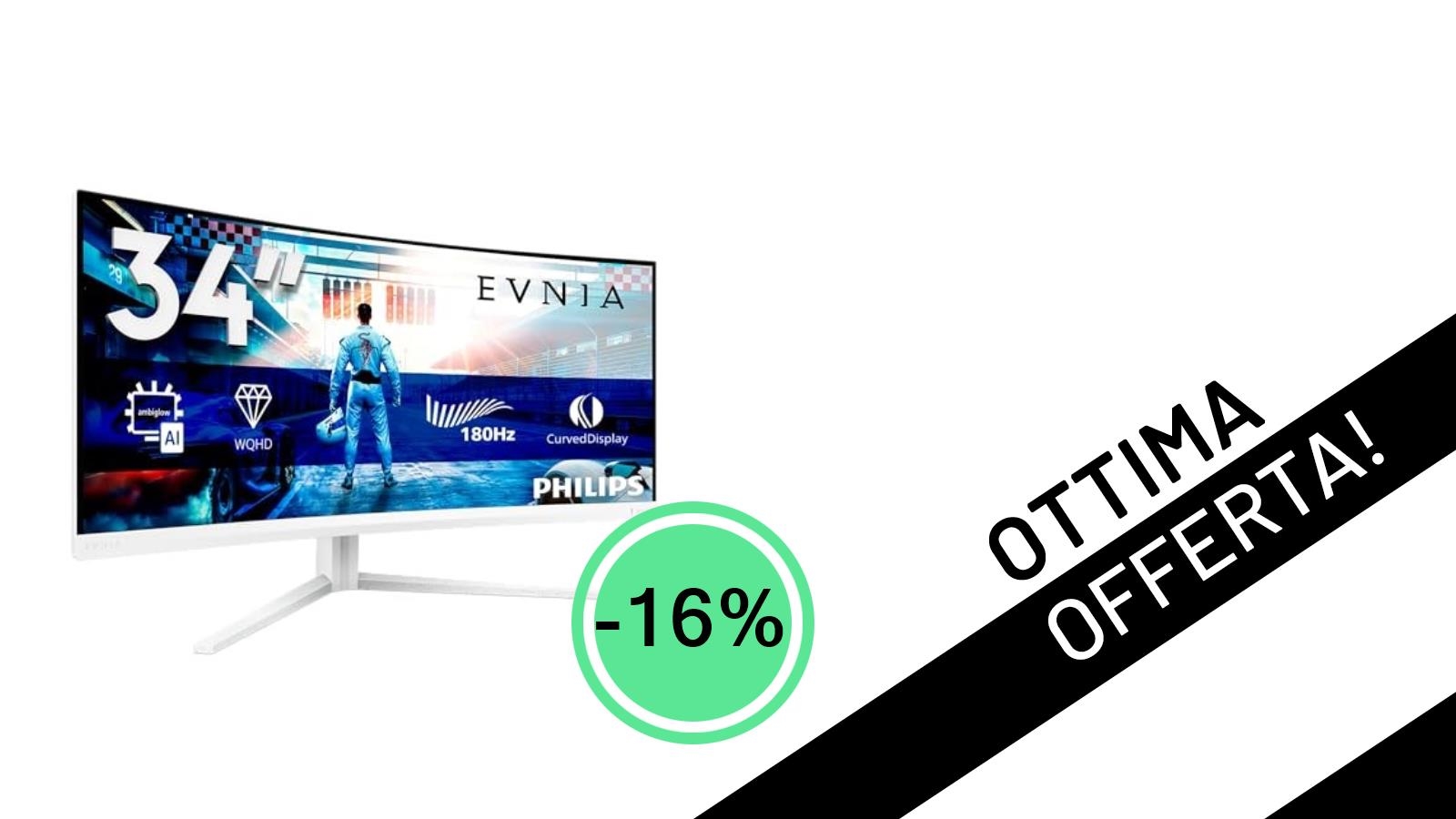 Monitor Gaming Philips Evnia Curvo: Un'Offerta Imperdibile a Soli 319€!