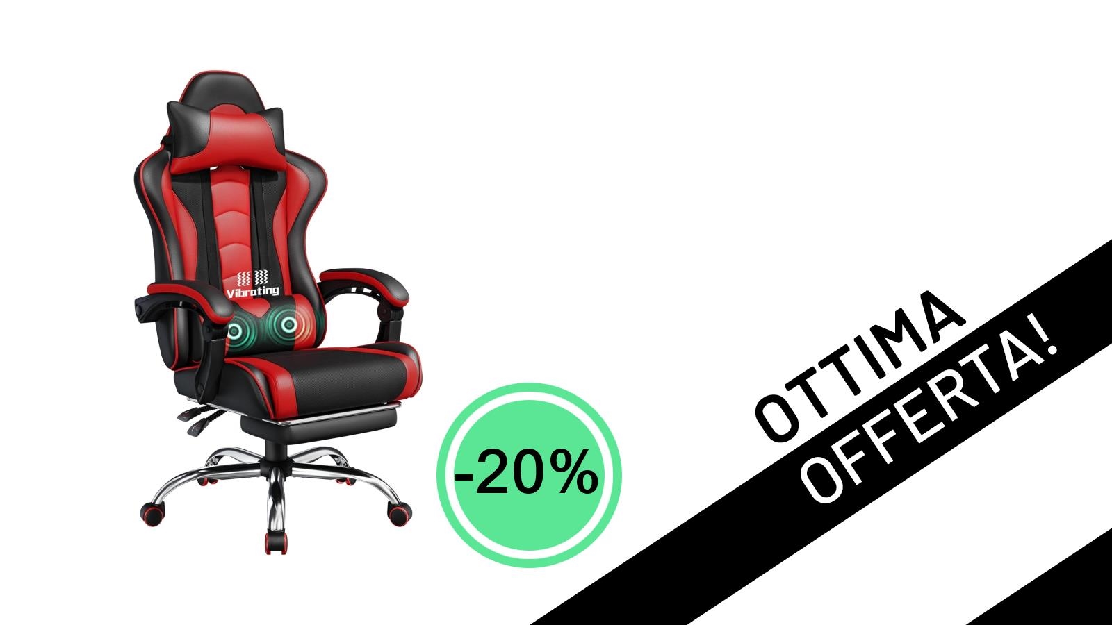 Comfort e Stile al 20% di Sconto: La Sedia Gaming Yaheetech Rossa Ti Aspetta a Soli 103,73€!