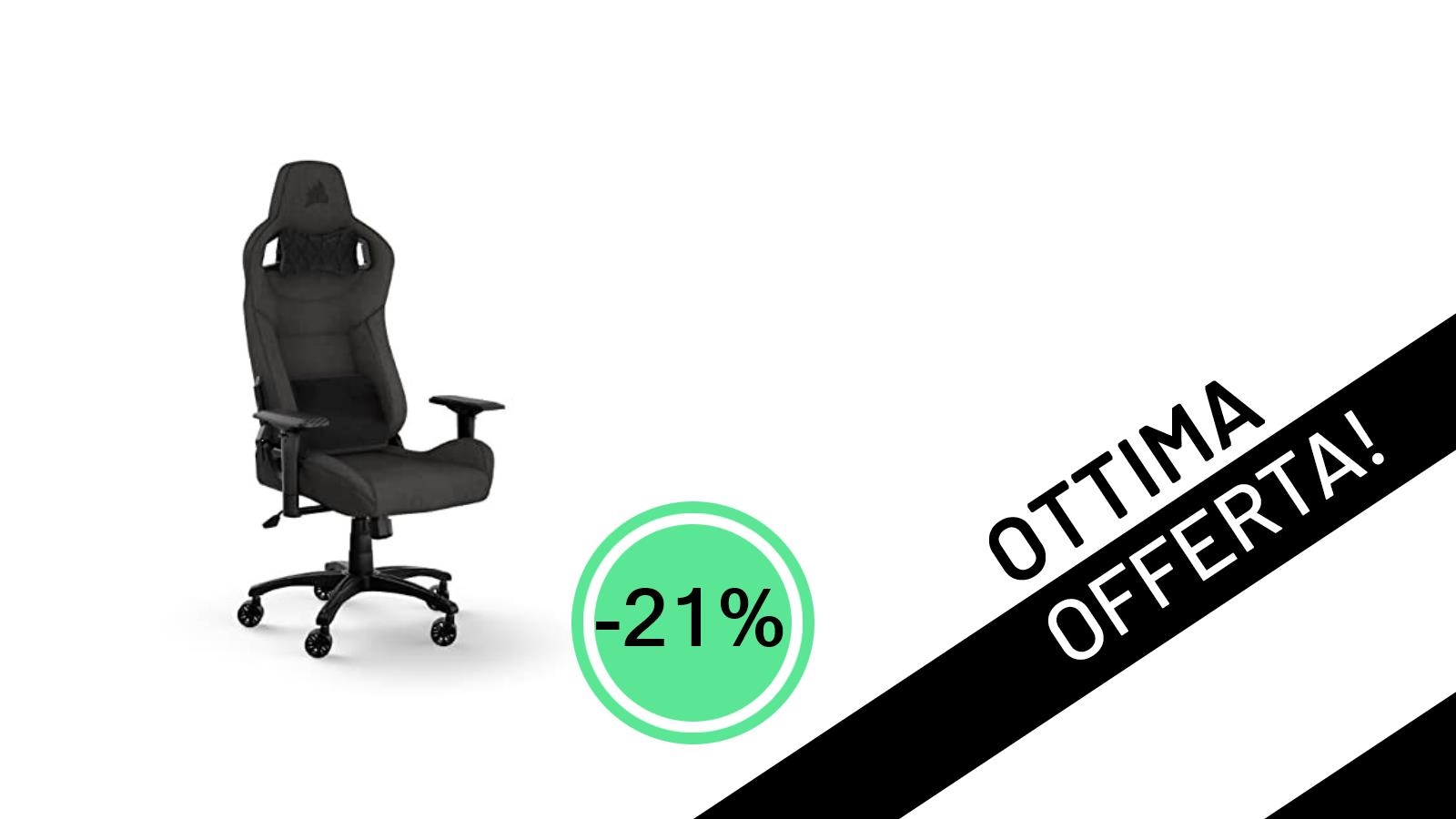 Sedia Gaming Corsair T3 RUSH: Comfort e Stile Racing con uno Sconto del 21% a Soli 259,90€!