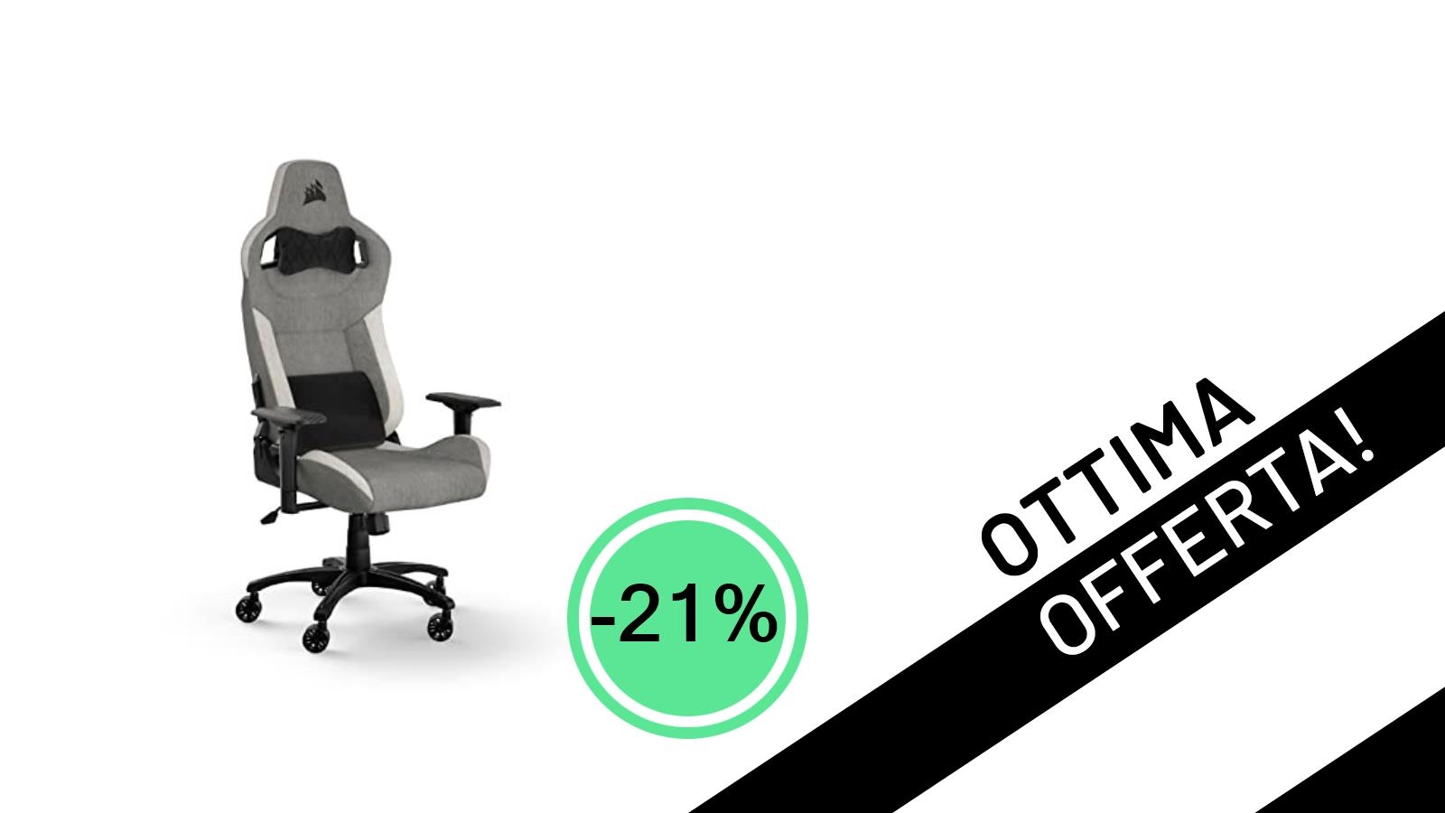 Offerta Imperdibile: La Sedia Gaming Corsair T3 RUSH Fabric (2023) Scontata del 21% a Soli 259,90€!