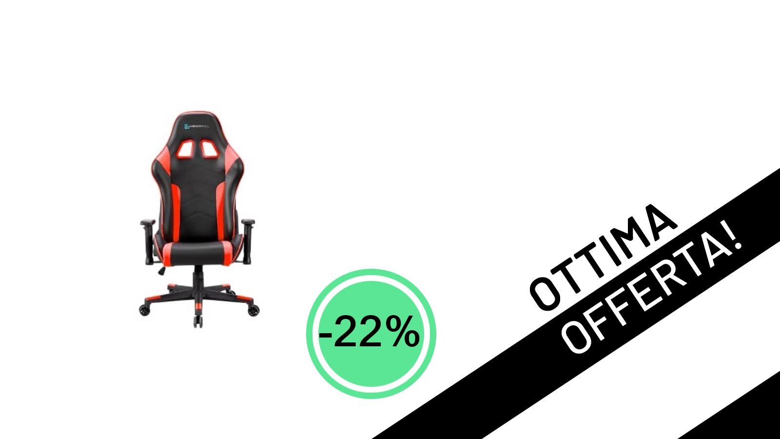 Affare Imperdibile: La Sedia Gaming Newskill Kitsune con il 22% di Sconto, Solo 180,41€!