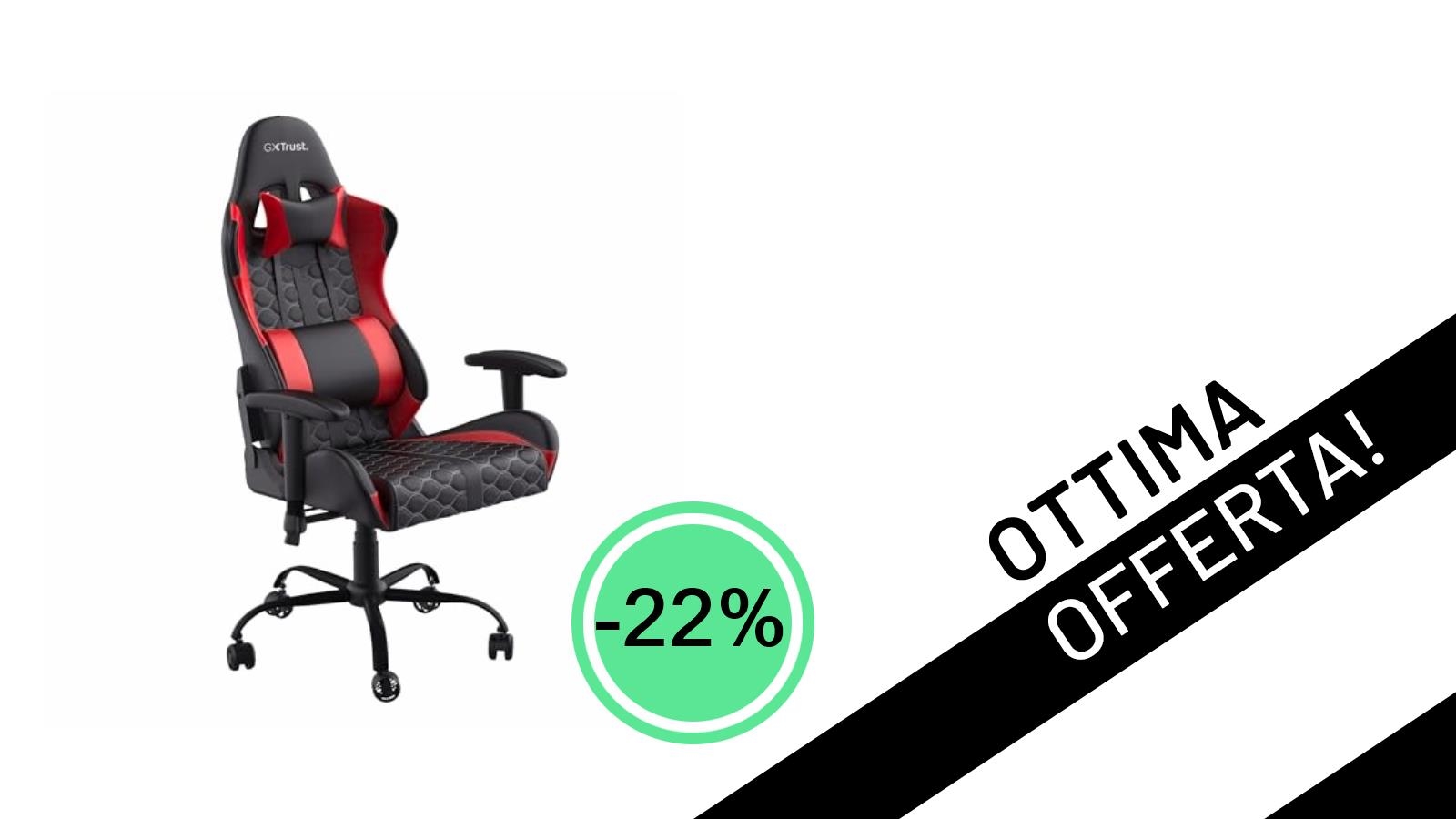 Trust Gaming GXT 708R Resto: La Sedia Gaming Definitiva in Offerta Scontata del 22%!