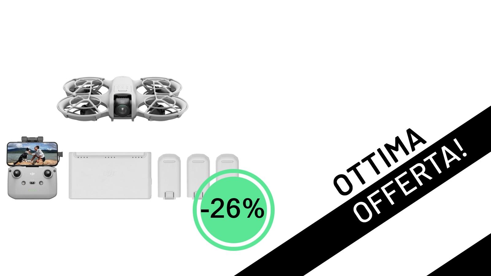 Offerta imperdibile: DJI Neo Combo Fly More, il mini drone 4K che ti segue, con il -26% di sconto!