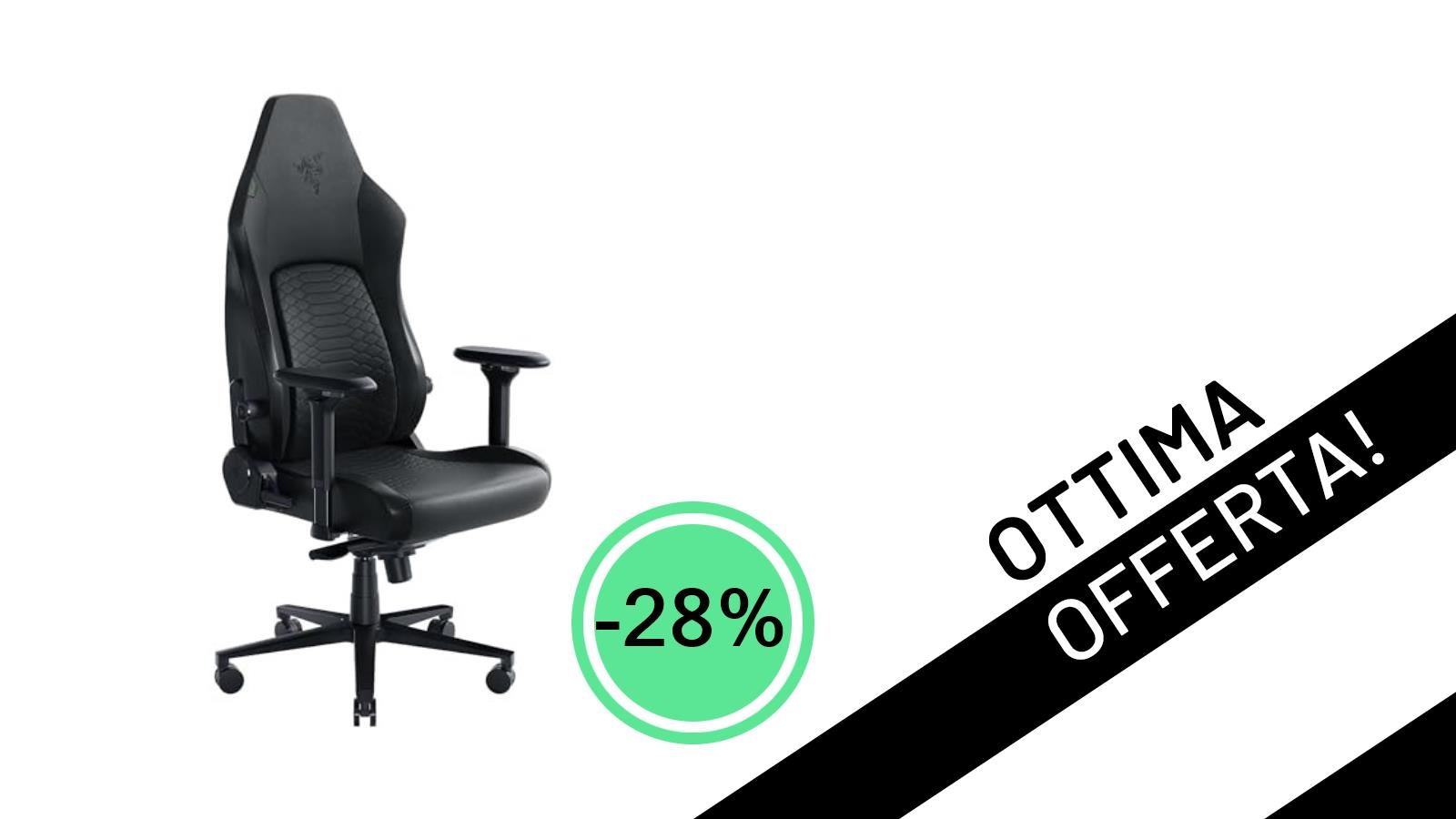 Razer Iskur V2: la sedia gaming definitiva con il 28% di sconto, un'occasione da non perdere!