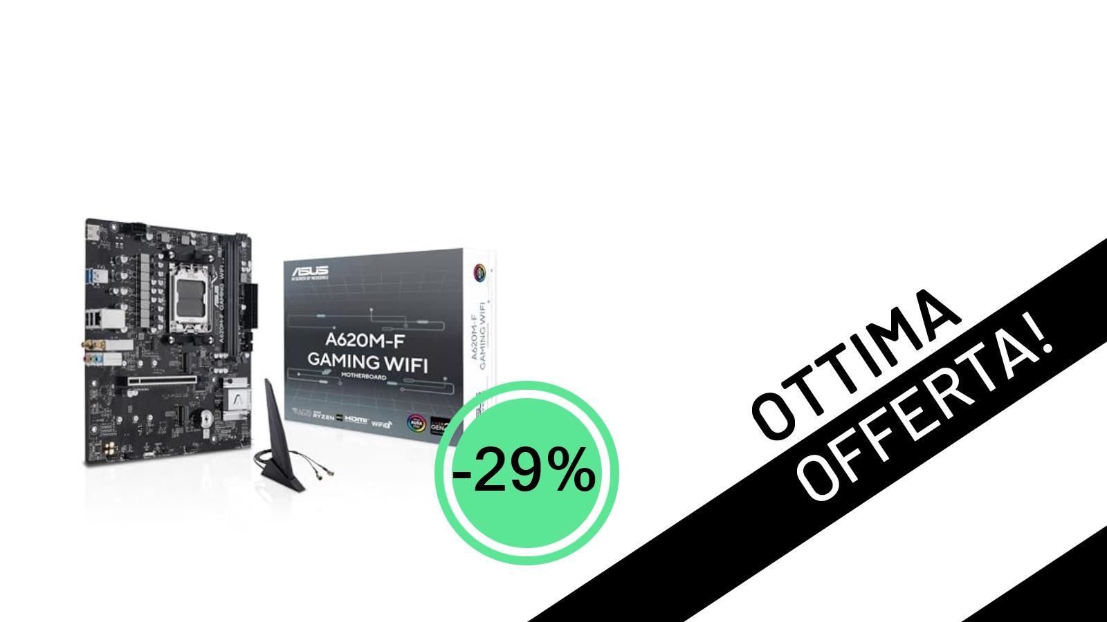 ASUS A620M-F GAMING WIFI: La Scheda Madre AMD mATX al Minimo Storico con uno Sconto del 29%!