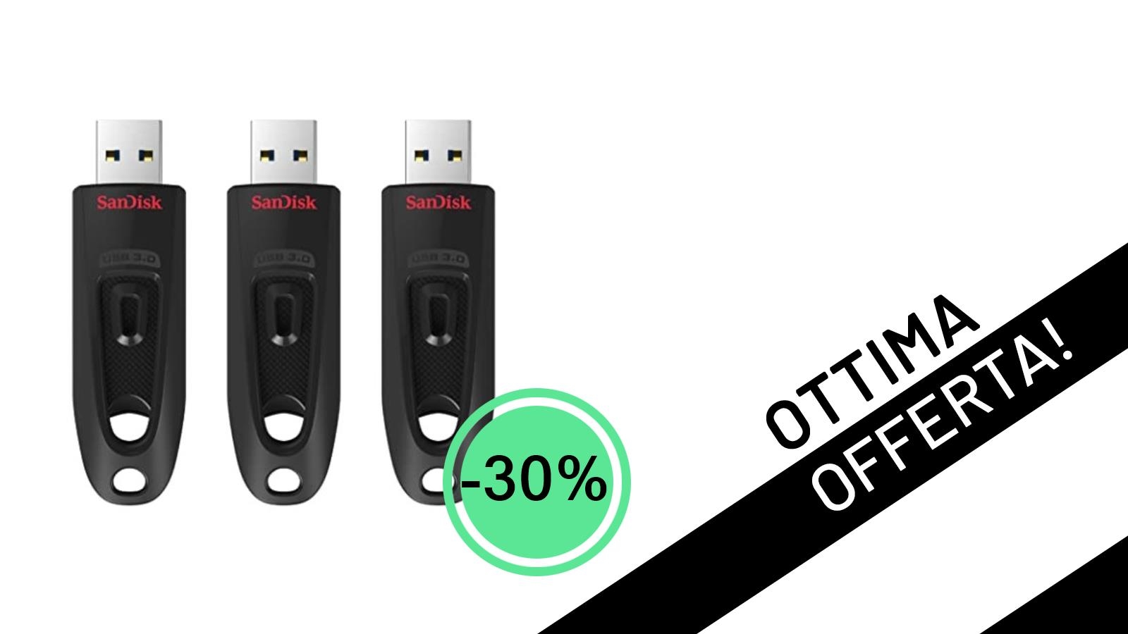 Offerta Lampo: SanDisk Ultra Chiavetta USB 3.0 da 32 GB (x3) a un Prezzo Incredibile!
