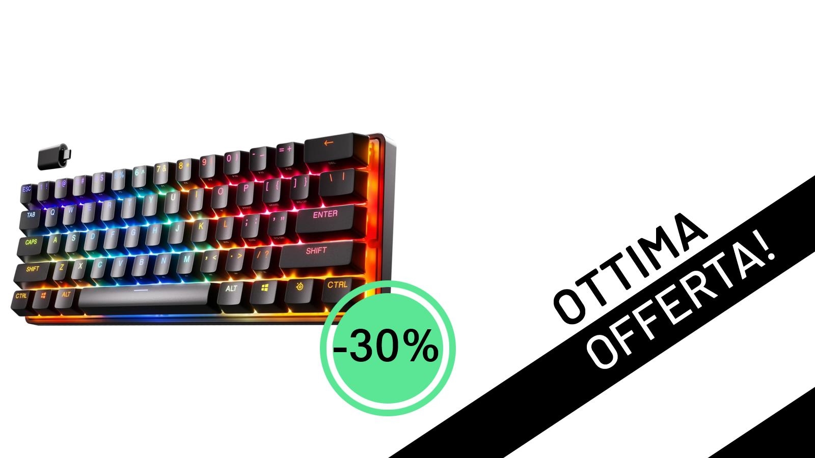 Offerta Shock: La SteelSeries Apex Pro Mini Wireless, Tastiera da Gaming più Veloce al Mondo, Scontata del 30%!