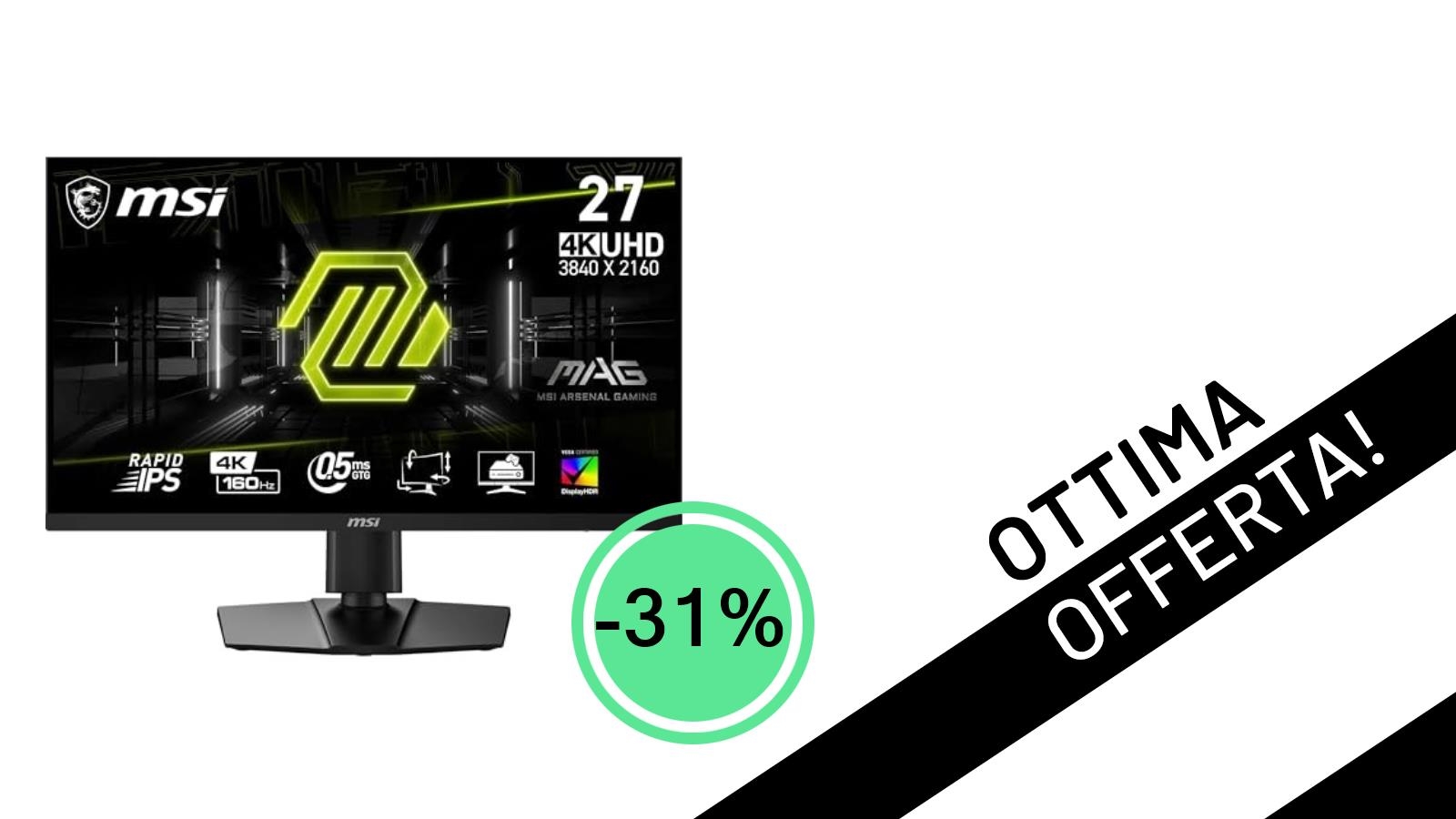 Un'occasione imperdibile: il Monitor Gaming MSI MAG 274UPF E2 4K 160Hz con uno sconto del 31%!