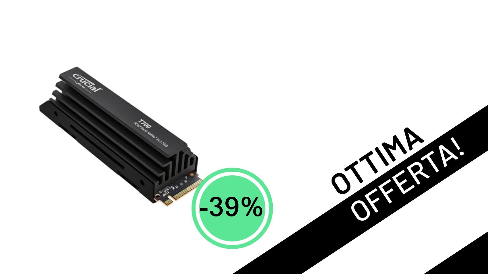 L'SSD Gaming Crucial T700 da 4TB PCIe Gen5 è al minimo storico con uno sconto del 39%!