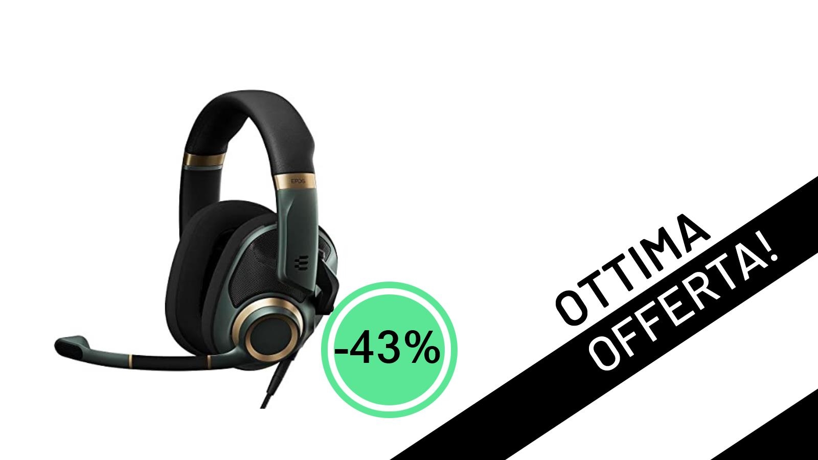 Offerta Pazzesca: Le Cuffie Gaming EPOS H6Pro Verdi crollano a 102,36€ con uno sconto del 43%!