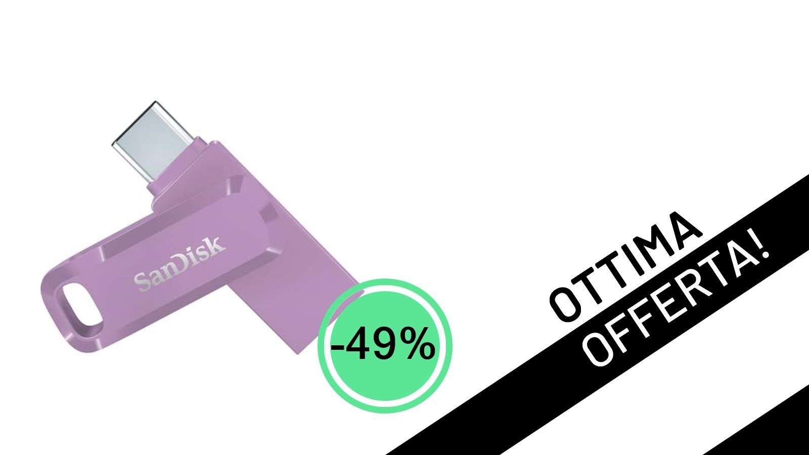 Offerta Lampo: La SanDisk Ultra Dual Drive Go 128GB Sfreccia a -49% su Amazon!