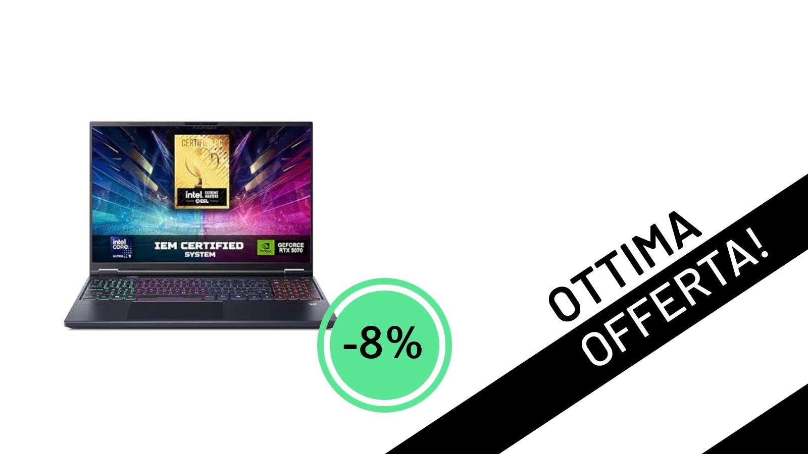 Acer Predator Helios Neo 16 AI: Il Notebook Gaming Definitivo Scontato dell'8% a 2.199€!