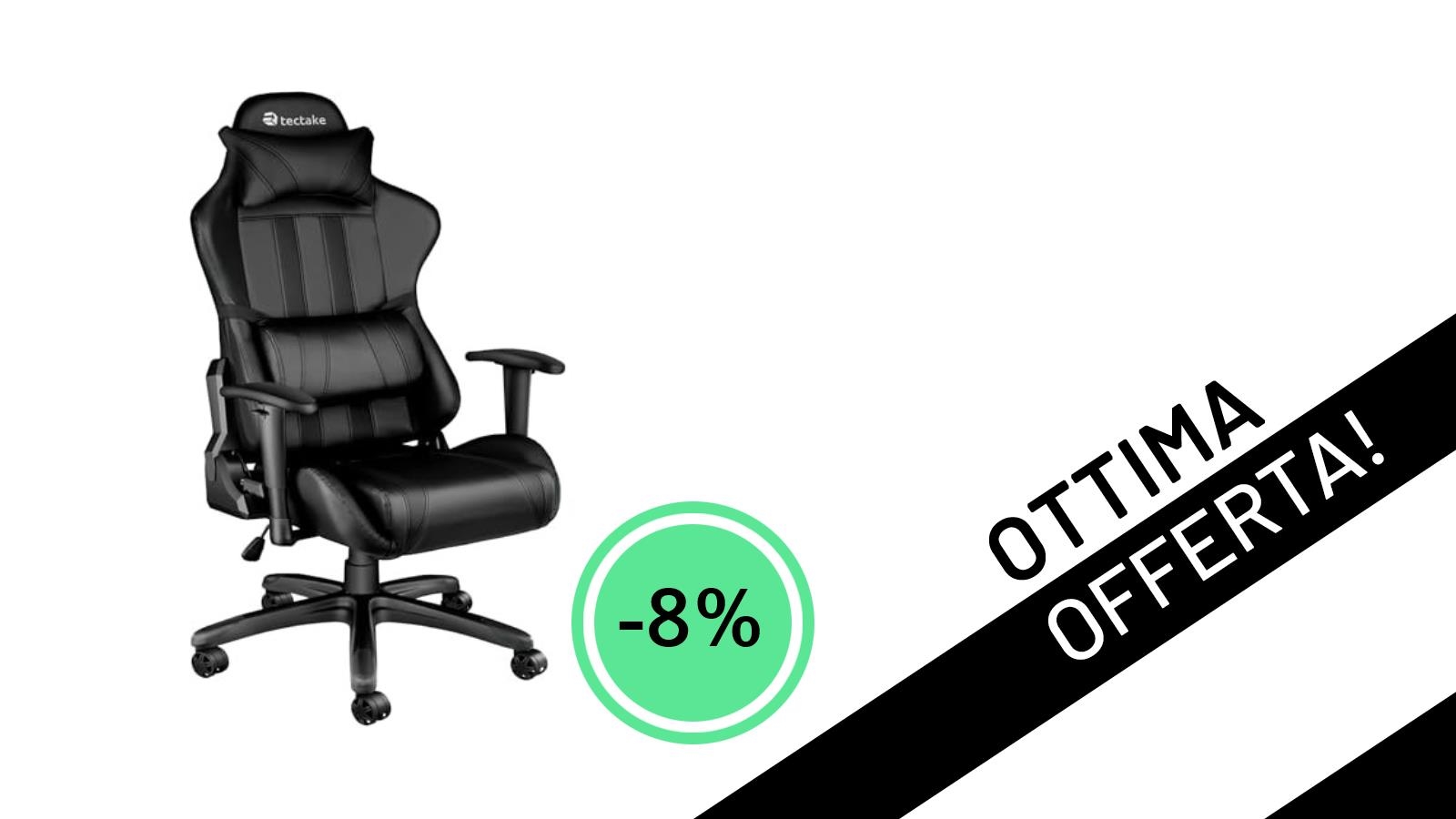 Affare Imperdibile: La Sedia Gaming tectake® Scende a 104,59€ con uno Sconto dell'8%!